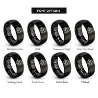 font options for inside engraving on black concert grand rings