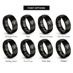 font options for inside engraving on black concert soloist violin rings