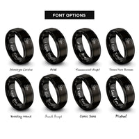 font options for inside engraving on black concert soloist violin rings