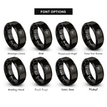 font options for inside engraving on black concert soloist violin rings