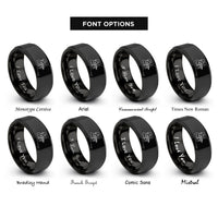 font options for inside engraving on black concert soloist violin rings