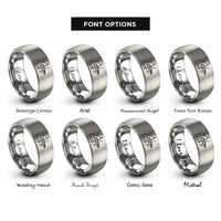 font options for inside engraving on gray concert soloist violin rings