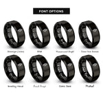 font options for inside engraving on black conch shell rings