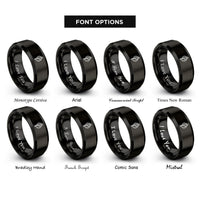 font options for inside engraving on black conch shell rings