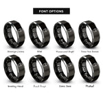 font options for inside engraving on black & grey concrete bucket rings