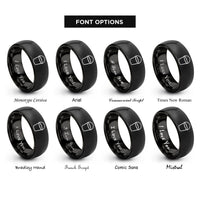 font options for inside engraving on black concrete bucket rings