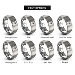font options for inside engraving on grey concrete bucket rings