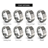 font options for inside engraving on grey concrete bucket rings