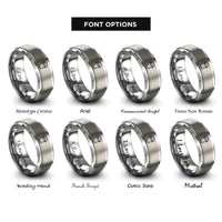 font options for inside engraving on gray concrete bucket rings