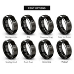 font options for inside engraving on black & grey concrete pump truck rings