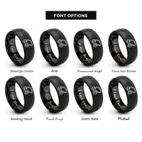 font options for inside engraving on black concrete pump truck rings