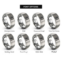 font options for inside engraving on gray condo tower rings