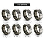 font options for inside engraving on gunmetal & gray condo tower rings