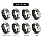 font options for inside engraving on black & grey conductor baton rings