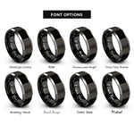 font options for inside engraving on black & grey conductor baton rings