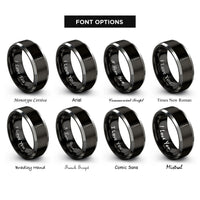 font options for inside engraving on black & grey conductor baton rings