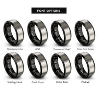 font options for inside engraving on black & grey conductor baton rings