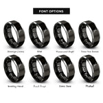 font options for inside engraving on black & grey conductor baton rings