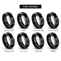 font options for inside engraving on black & grey conductor baton rings