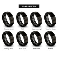 font options for inside engraving on black conductor baton rings