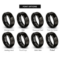 font options for inside engraving on black conductor baton rings
