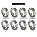font options for inside engraving on grey conductor baton rings