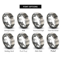 font options for inside engraving on grey conductor baton rings