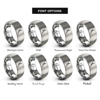 font options for inside engraving on silver conductor baton rings