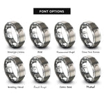 font options for inside engraving on silver conductor baton rings