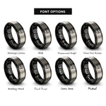 font options for inside engraving on black & silver conductor hat rings