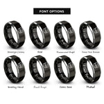 font options for inside engraving on black & gray conductor hat rings