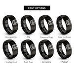 font options for inside engraving on black conductor hat rings
