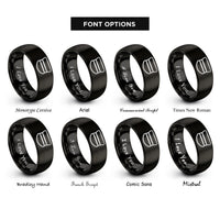 font options for inside engraving on black conductor hat rings