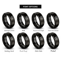 font options for inside engraving on black conductor hat rings
