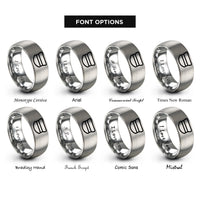 font options for inside engraving on silver conductor hat rings