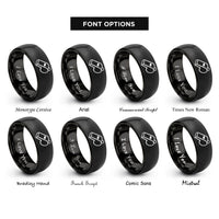 font options for inside engraving on black conductor whistle rings