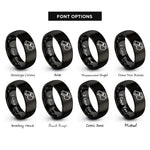 font options for inside engraving on black conductor whistle rings