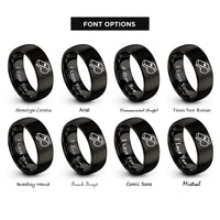 font options for inside engraving on black conductor whistle rings