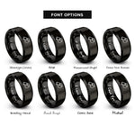 font options for inside engraving on black conductor whistle rings