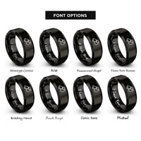 font options for inside engraving on black conductor whistle rings