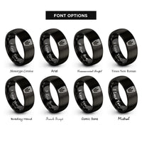 font options for inside engraving on black conga drum rings