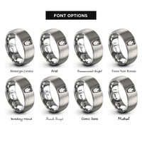 font options for inside engraving on gray conga drum rings