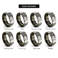 font options for inside engraving on gunmetal & gray conga drum rings