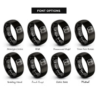 font options for inside engraving on black conga drums pair rings