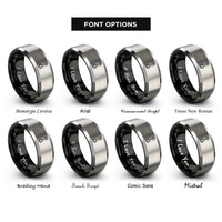 font options for inside engraving on black & gray connecting rod rings