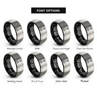 font options for inside engraving on black & grey connecting rod rings