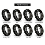 font options for inside engraving on black & gray connecting rod rings