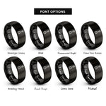 font options for inside engraving on black connecting rod rings