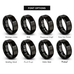font options for inside engraving on black connecting rod rings