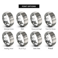 font options for inside engraving on grey connecting rod rings